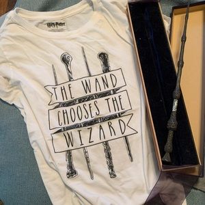 BUNDLE - HARRY POTTER 2 shirts, PJs, elder wand +